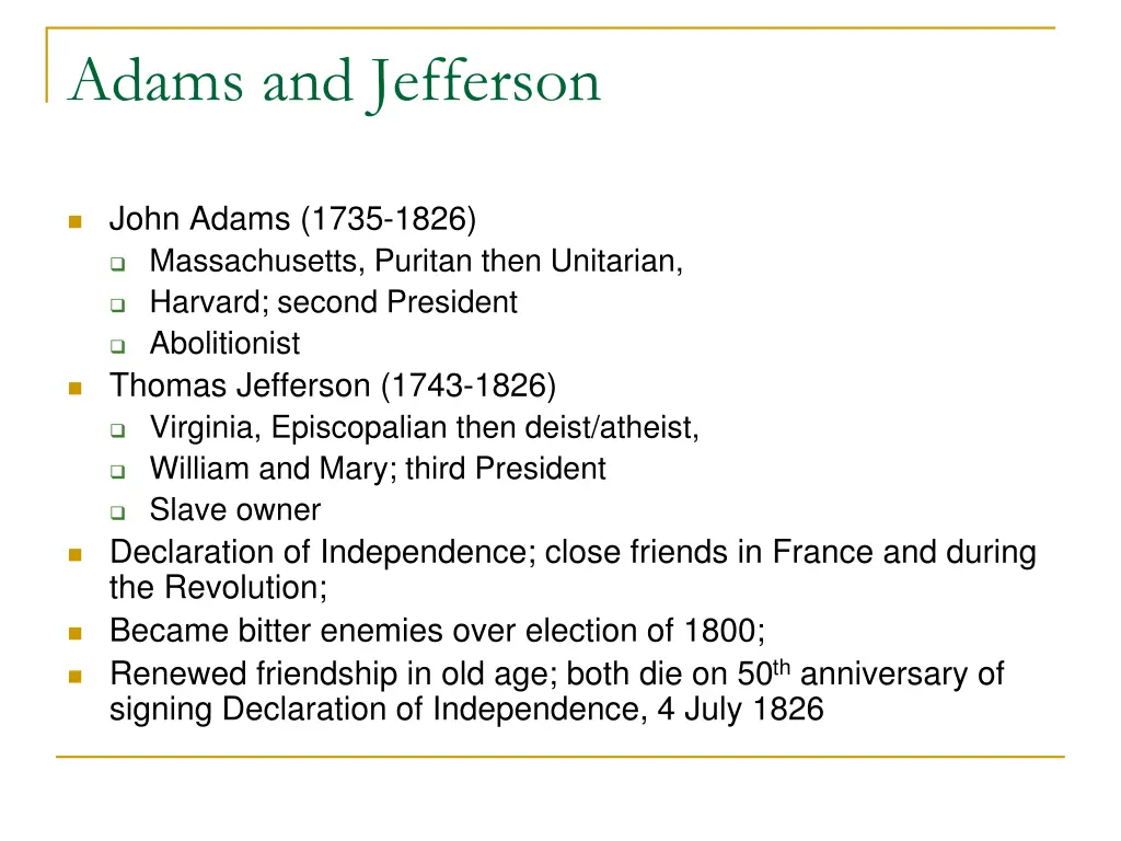 adams and jefferson