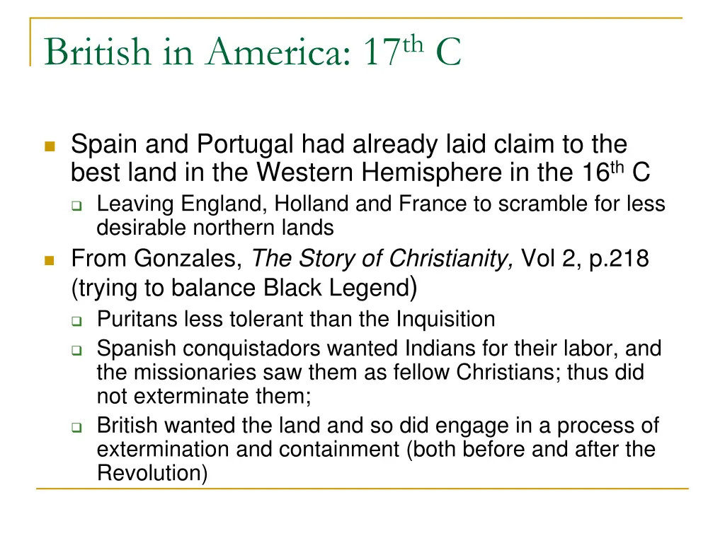 british in america 17 th c
