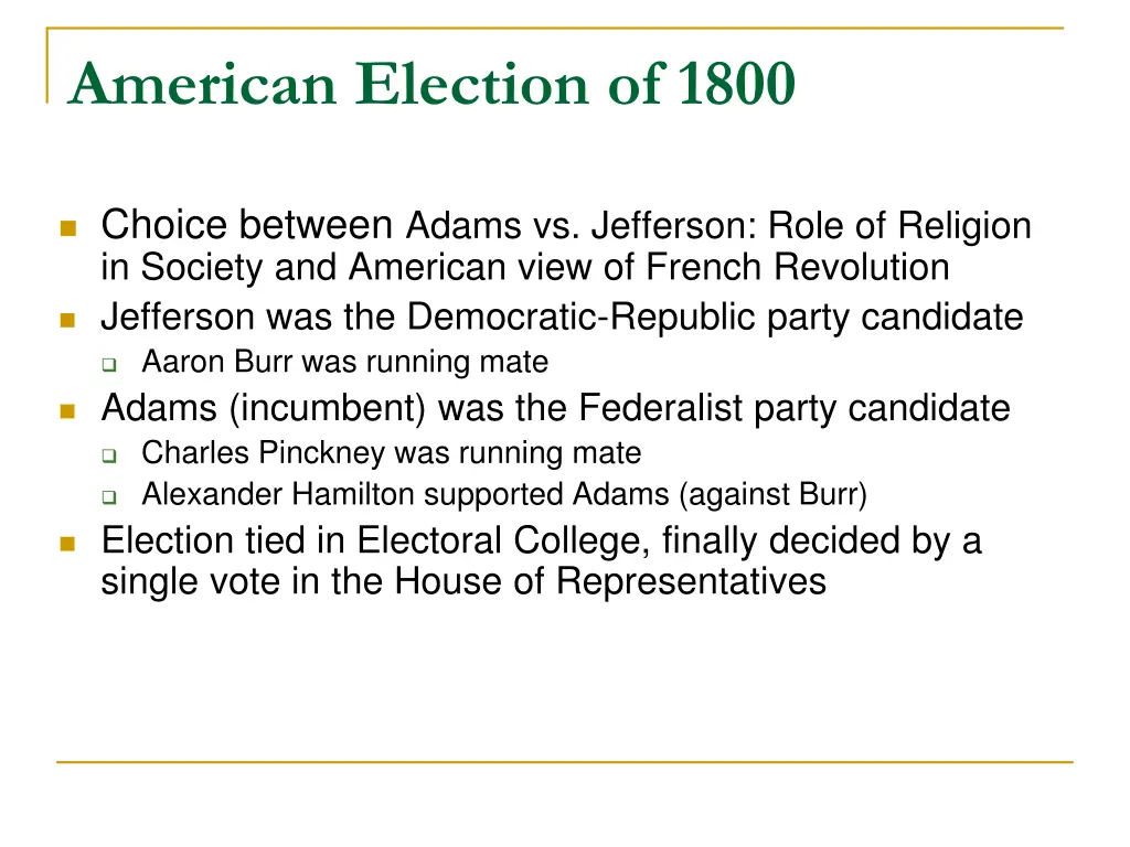 american election of 1800