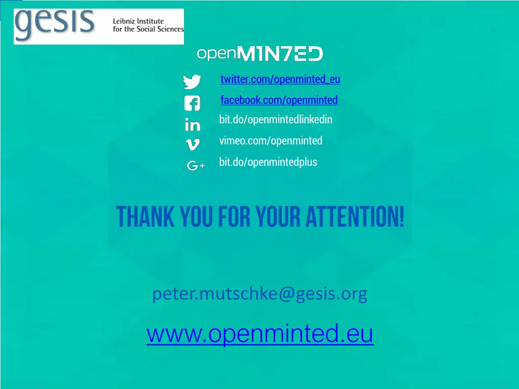 twitter com openminted eu facebook com openminted