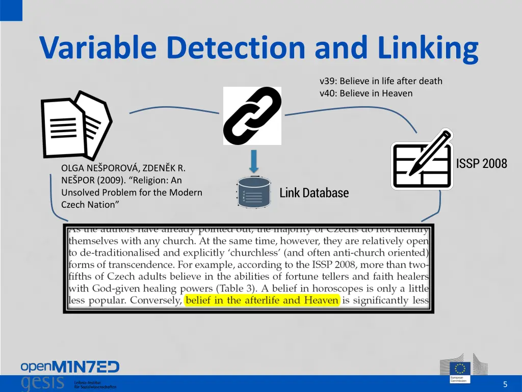 variable detection and linking