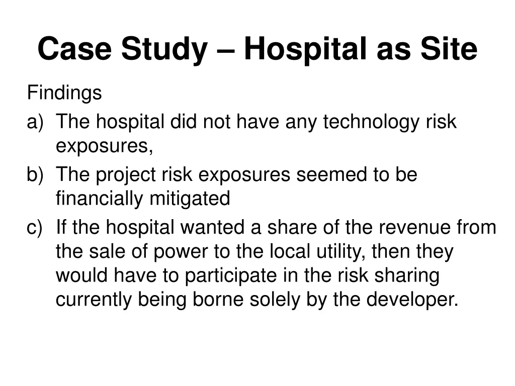 case study hospital as site 1