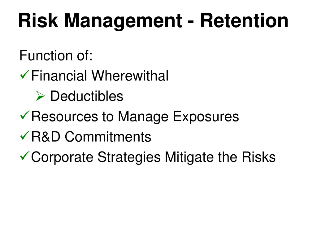 risk management retention
