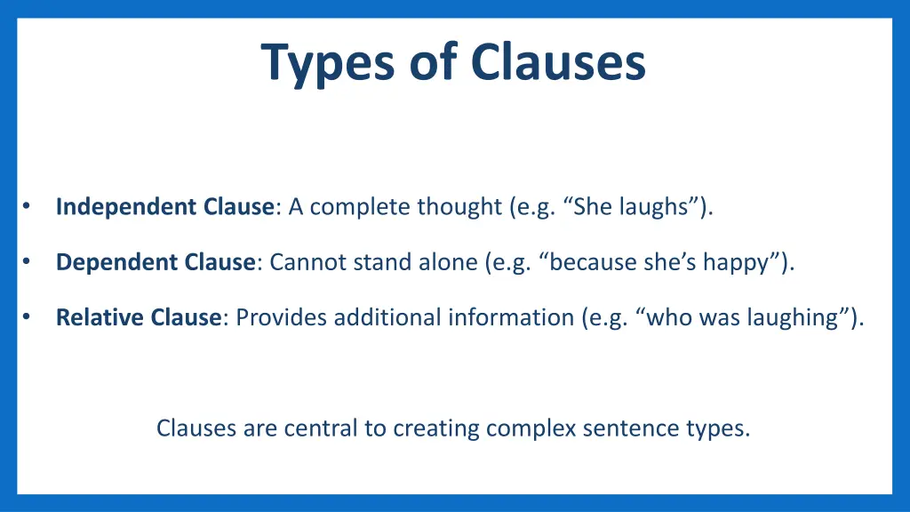 types of clauses