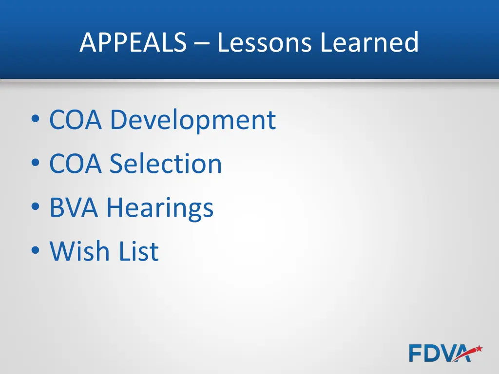 appeals lessons learned