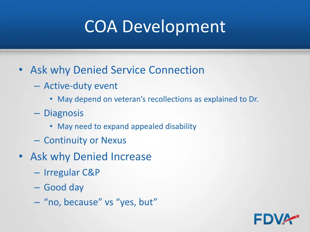 coa development