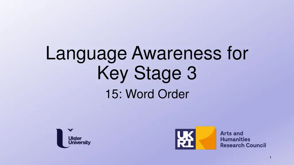 language awareness for key stage 3 15 word order