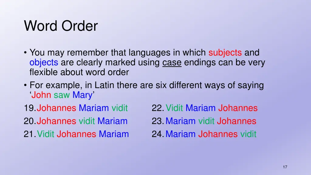 word order 13