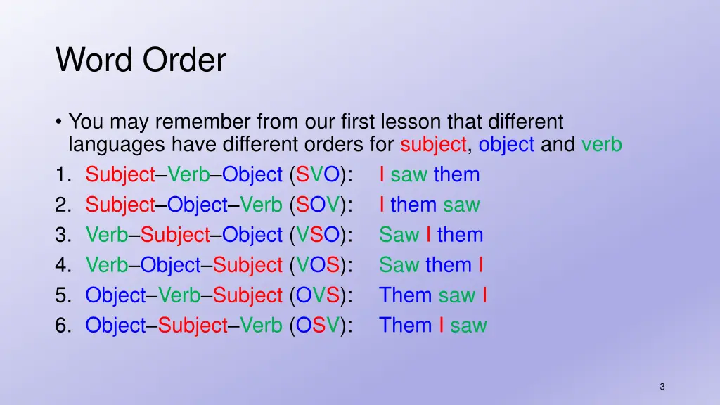 word order