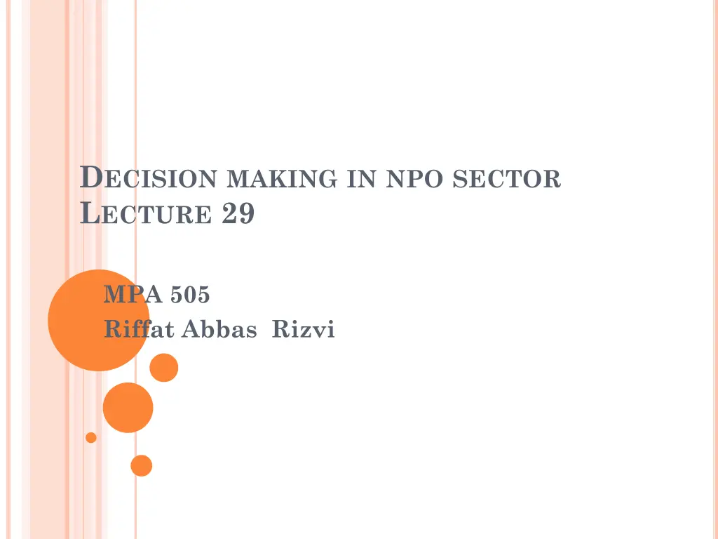 d ecision making in npo sector l ecture 29