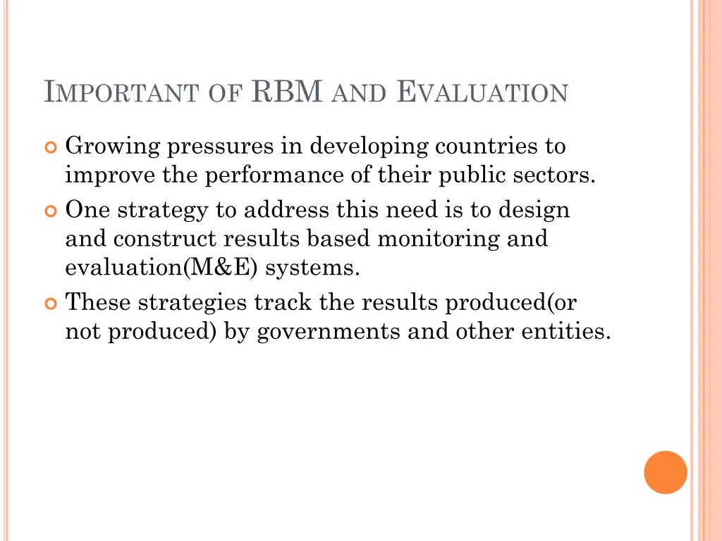 i mportant of rbm and e valuation
