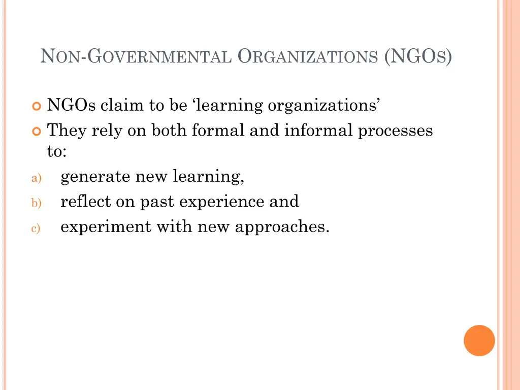 n on g overnmental o rganizations ngo s