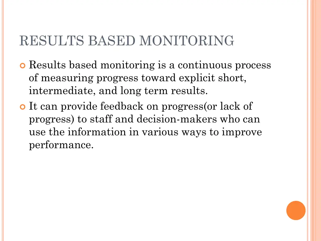 results based monitoring