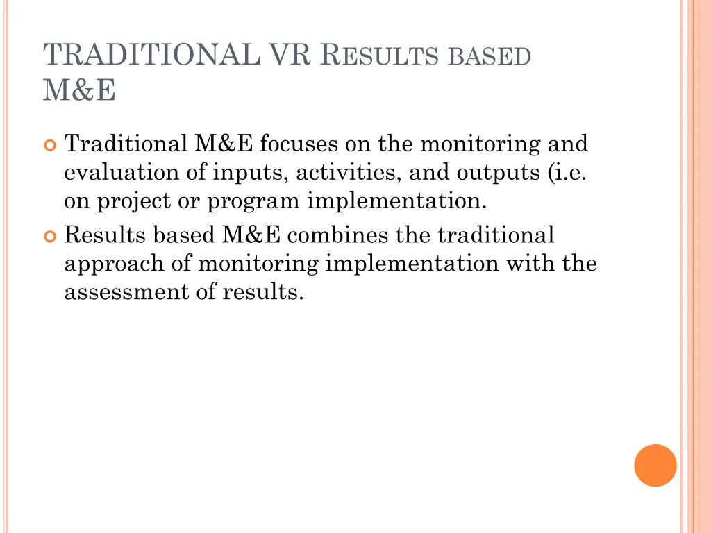 traditional vr r esults based m e