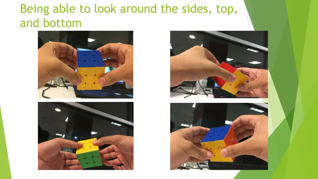 being able to look around the sides top and bottom