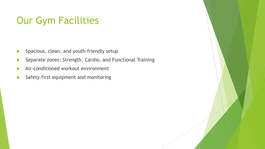 our gym facilities