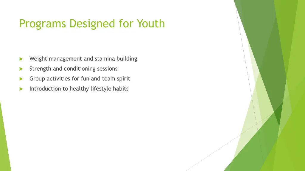 programs designed for youth