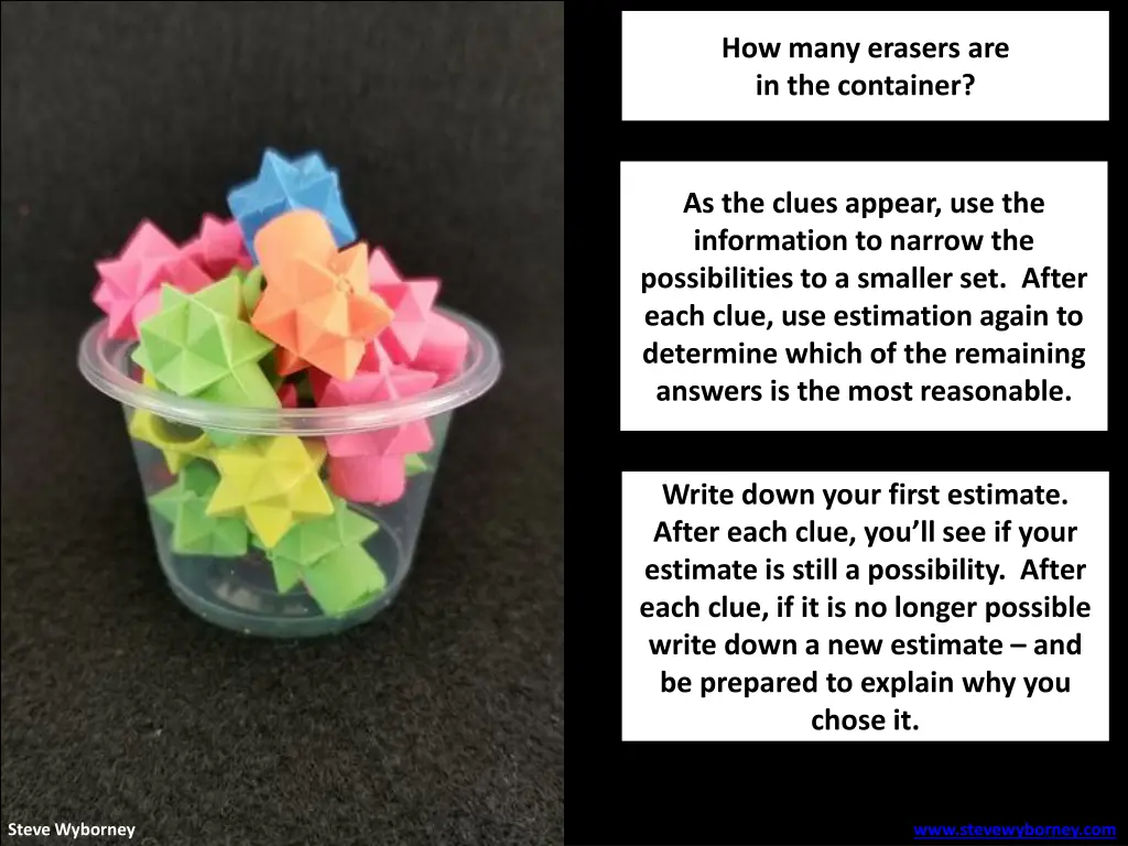 how many erasers are in the container