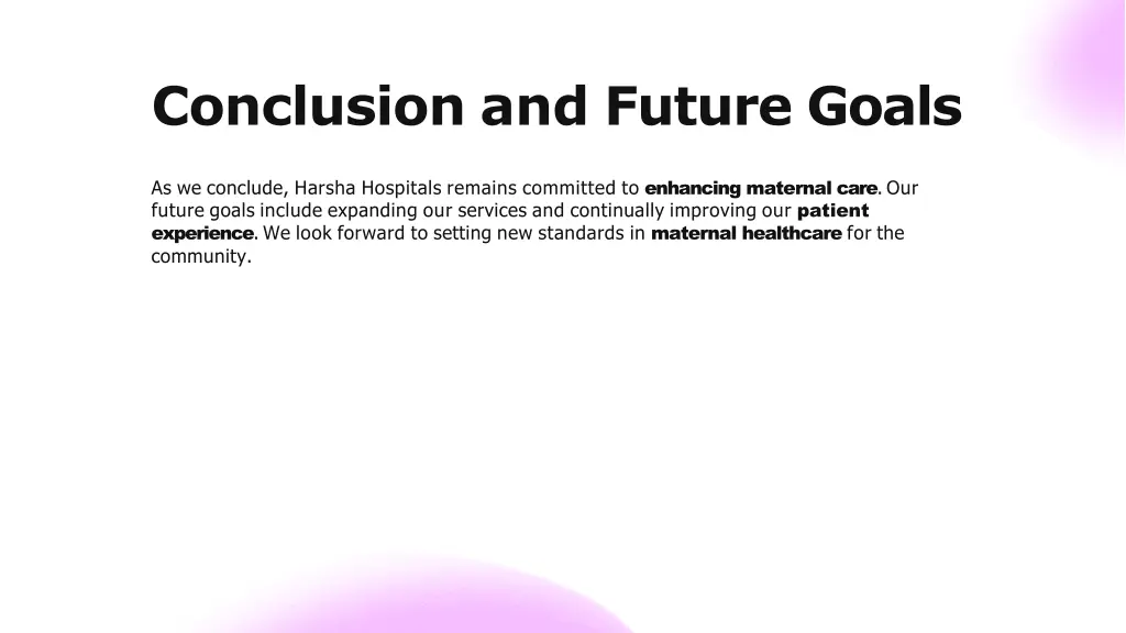 conclusion and future goals