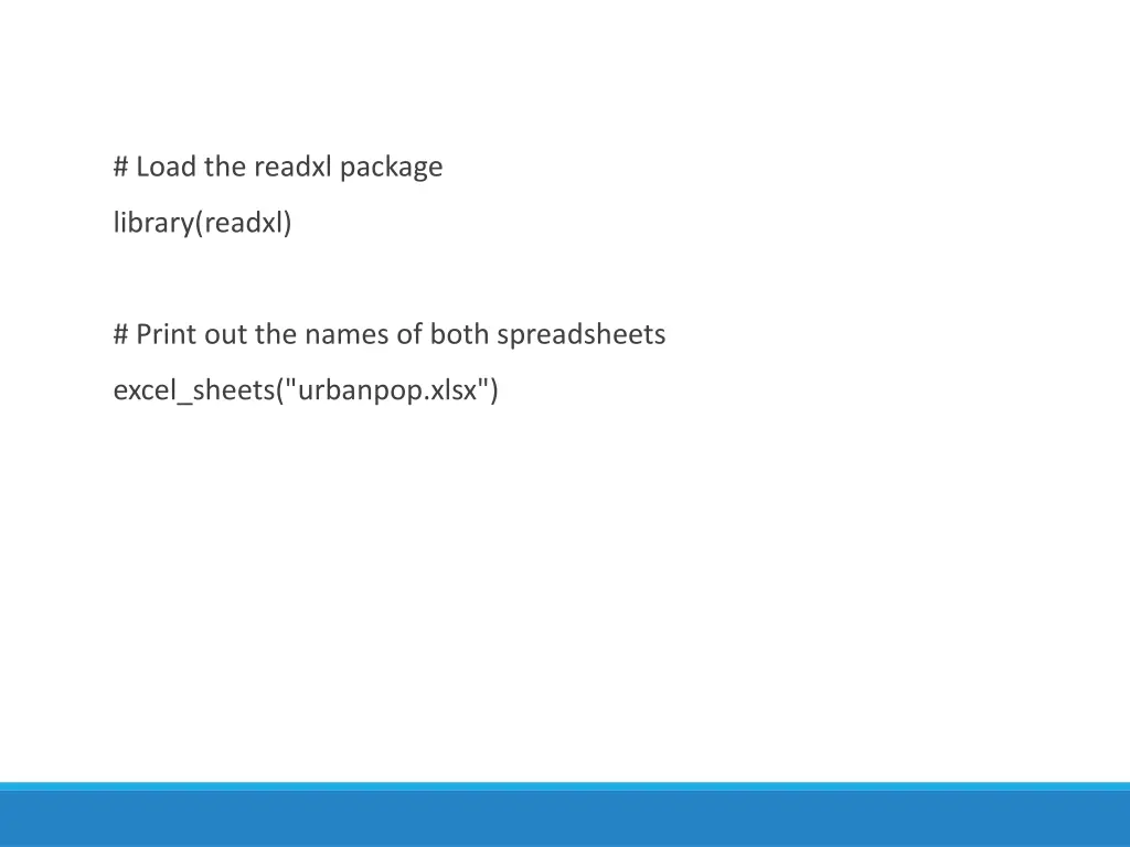 load the readxl package