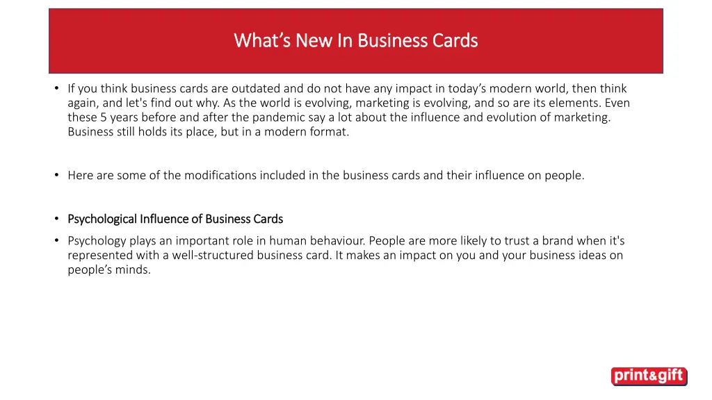 what s new in business cards what