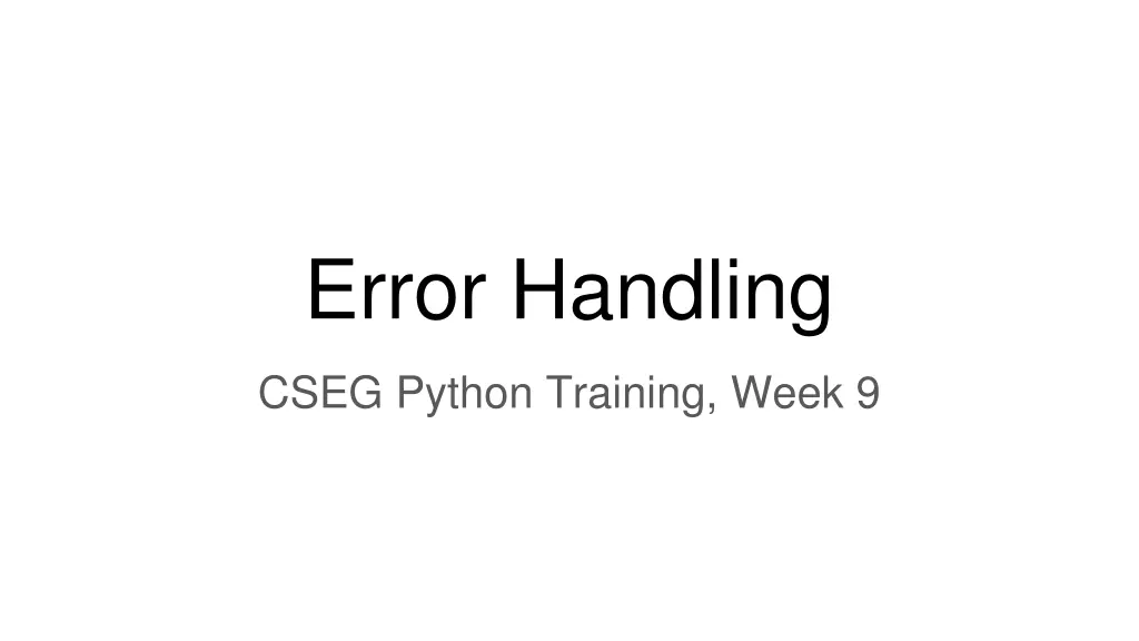 error handling