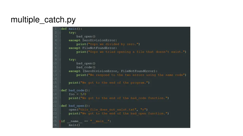 multiple catch py