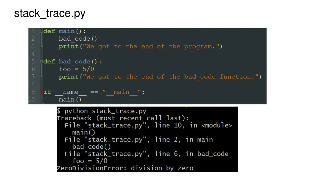 stack trace py