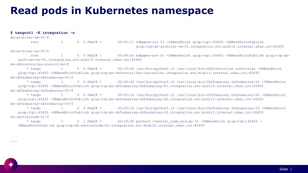 read pods in kubernetes namespace