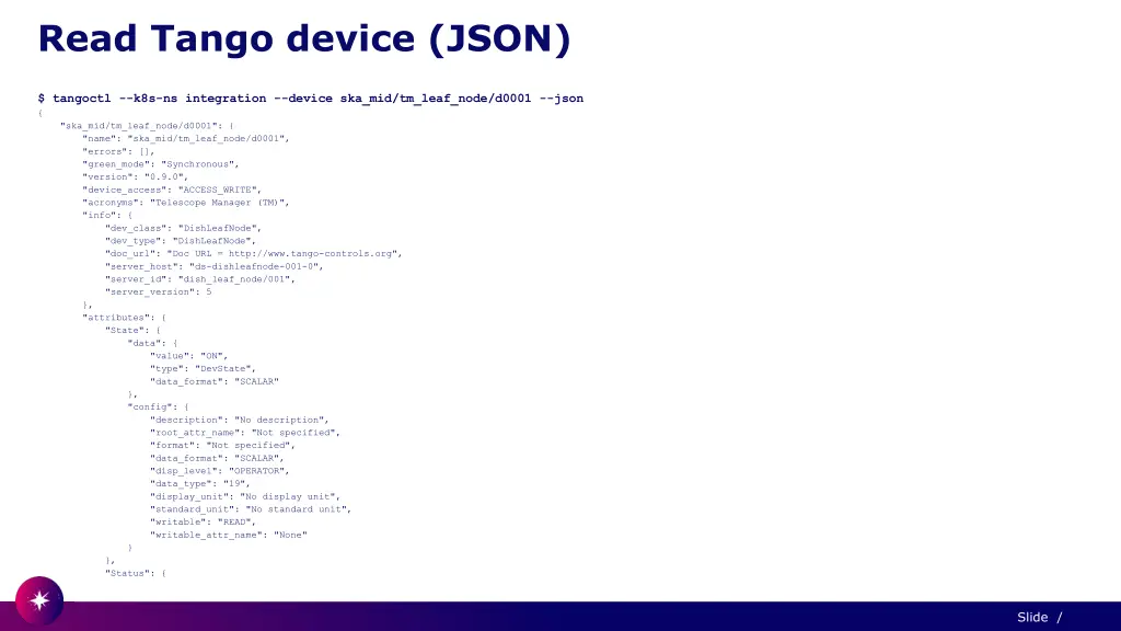 read tango device json