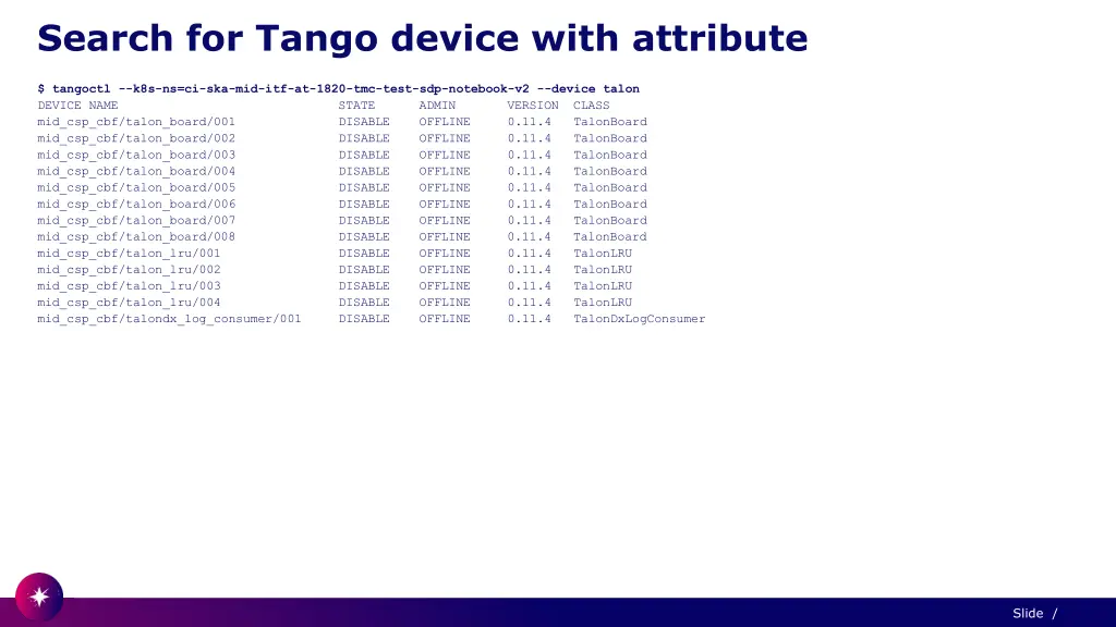 search for tango device with attribute