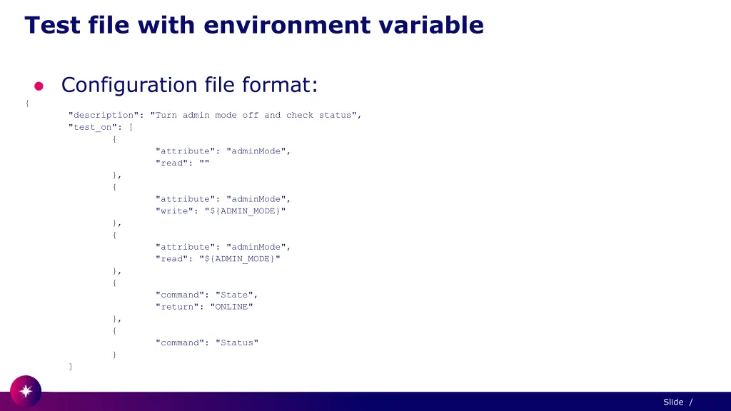 test file with environment variable