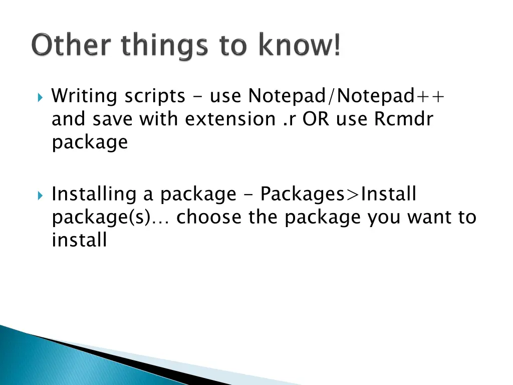 writing scripts use notepad notepad and save with