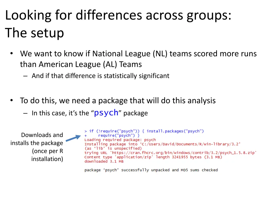 looking for differences across groups the setup