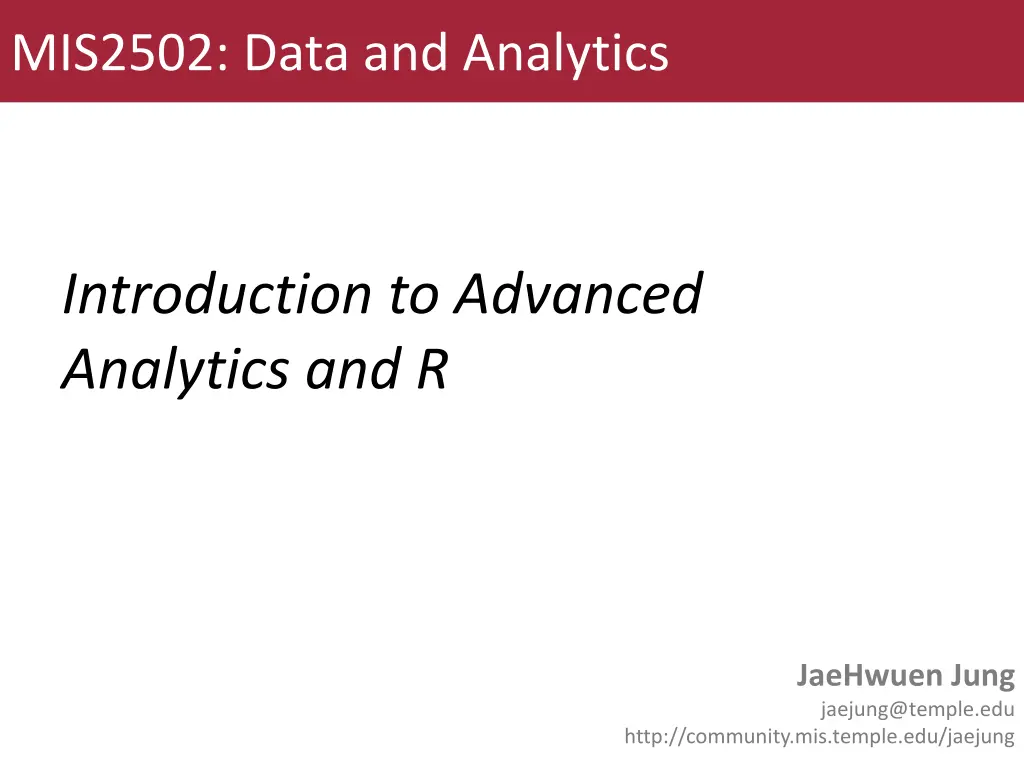 mis2502 data and analytics
