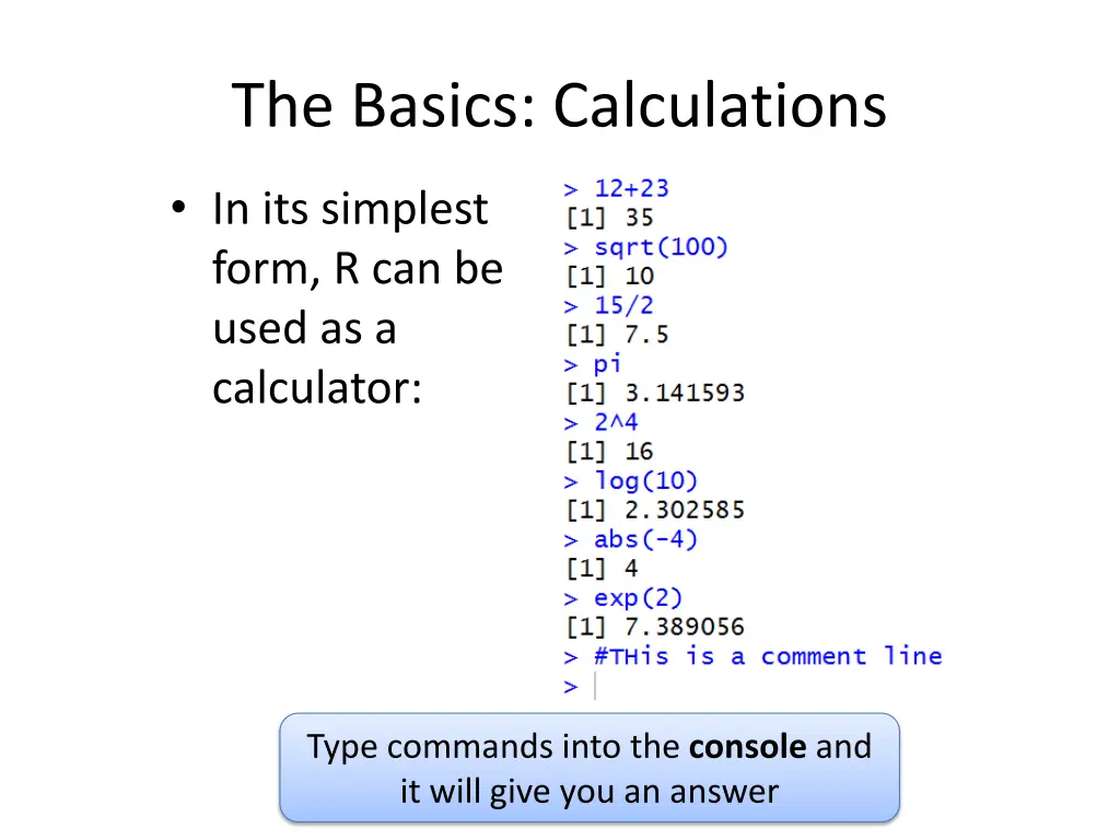 the basics calculations