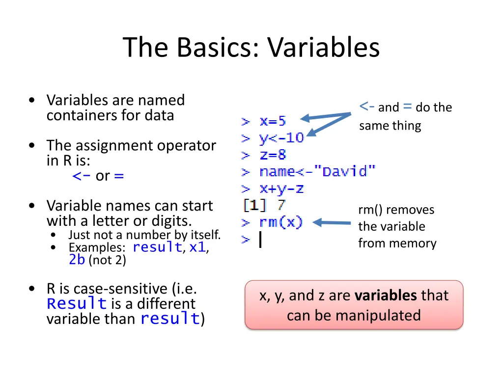 the basics variables