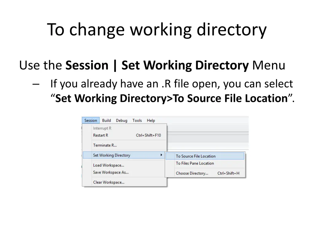 to change working directory
