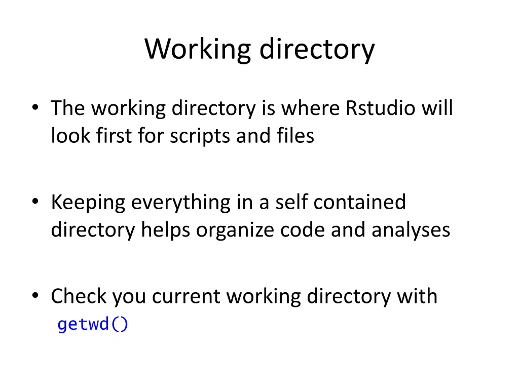 working directory