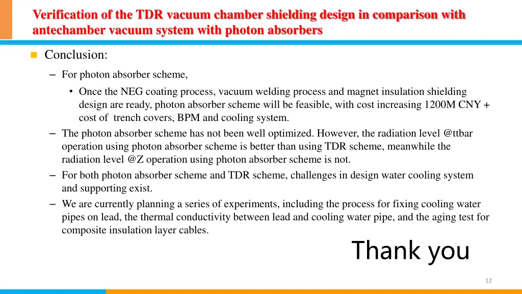 verification of the tdr vacuum chamber shielding 3