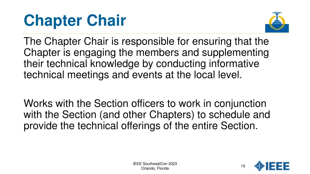 chapter chair