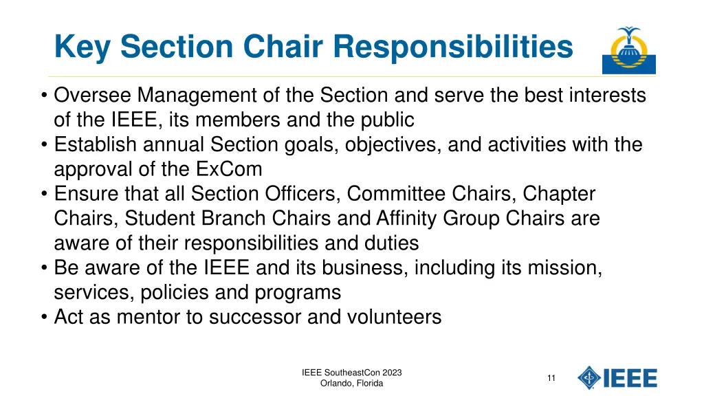 key section chair responsibilities 1