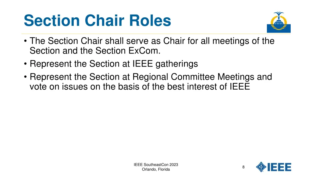 section chair roles