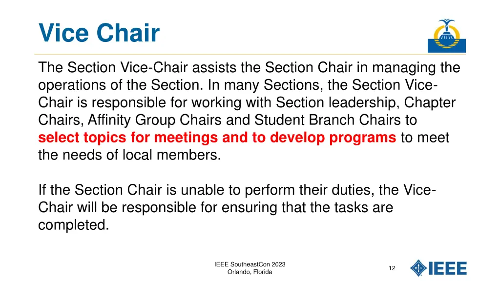 vice chair