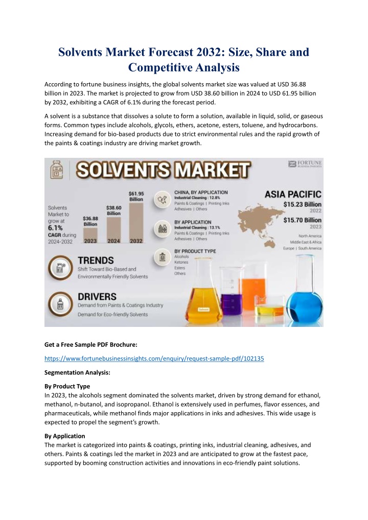 solvents market forecast 2032 size share