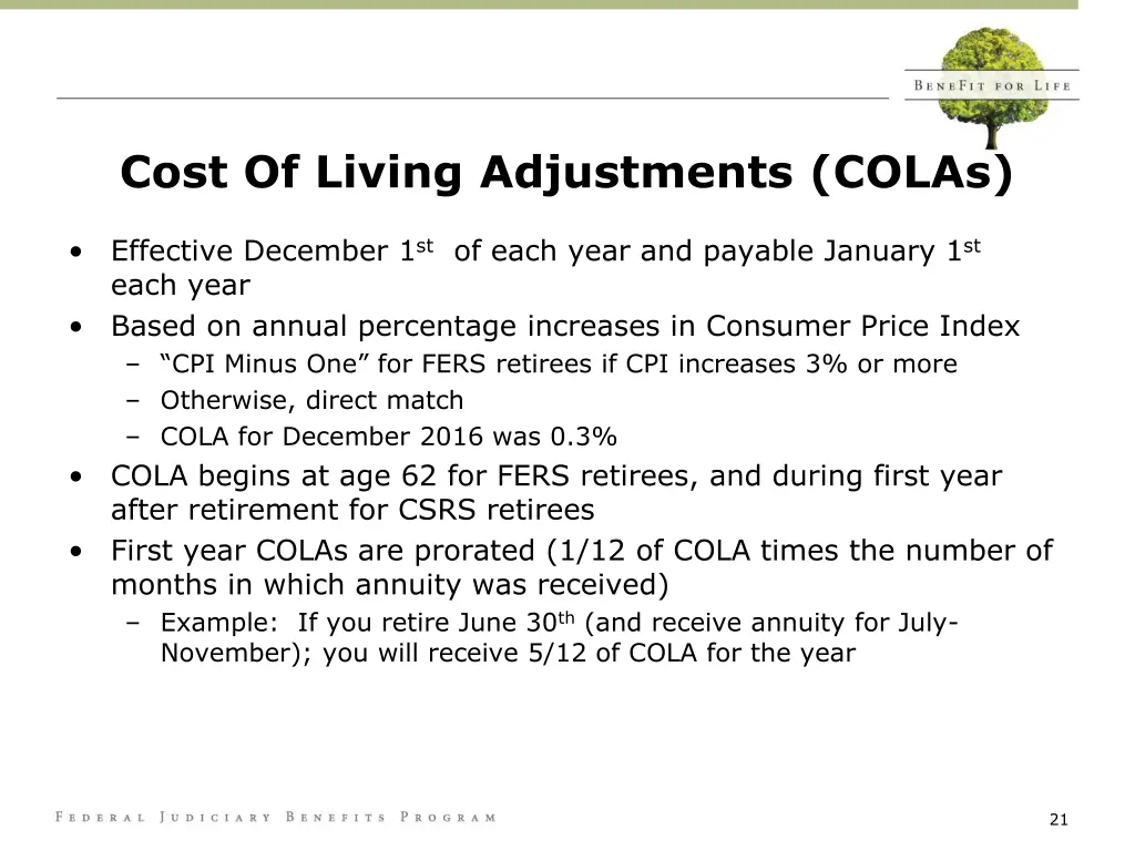 cost of living adjustments colas