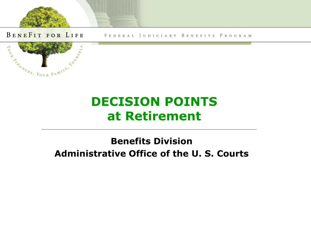 decision points at retirement