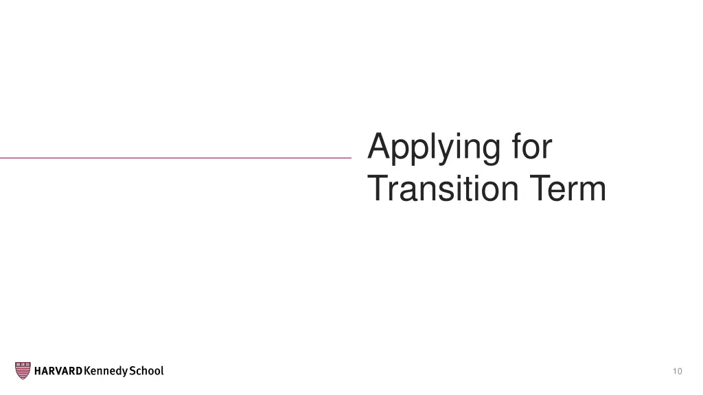 applying for transition term