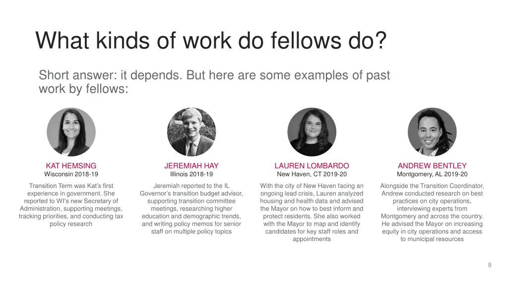 what kinds of work do fellows do