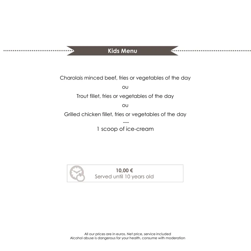 kids menu